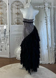 Charming Prom Dress Strapless Pleated Tulle Evening Dress Gala Gown Cocktail Outfits HZ0319