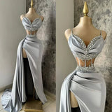 Light Purple Sweetheart Beading Sheath Long Formal Prom Dress, HZ0319