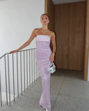 Strapless Sequin Sheath Long Prom Dress Formal Evening Dress, HZ0319