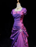 Pretty Prom Dress Square Neck Pleated Tulle Prom Gown Gala Dress Evening Dresses HZ0319