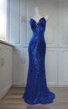 Shiny Prom Dress Spaghetti Straps Sequins Evening Dresses Gala Dress Party Dress HZ0319