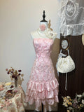 Sweet Homecoming Dress Light Pink Strapless Tiered Short Prom Dress Birthday Party Dress HZ0319