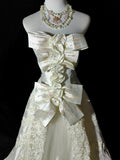 Retro Wedding Dress A Line Strapless Lace Wedding Dress HZ0319