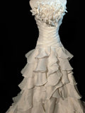 Vintage Wedding Dress Strapless Flower Pleated Ruffle Wedding Dress HZ0319