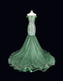 Elegant Prom Dress Off Shoulder Tulle Mermaid Evening Dress Gala Dress Birthday Party Outfits HZ0319