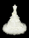 Retro Wedding Dress Strapless Pleated Tulle Mermaid Wedding Dress HZ0319