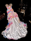 Colorful Prom Dress Sweetheart Pleated Ruffle Evening Dress Gala Dress Formal Dress HZ0319