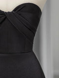 Sweetheart Black Mermaid Evening Dress Strapless Long Prom Dress HZ0319