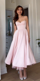 Pink Spaghetti Straps A-Line Lovely Party Dress Birthday Outfits HZ0319