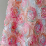 Pink Spaghetti Straps Rose A-Line Floral Birthday Outfits Party Dress HZ0319