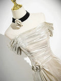 Mermaid Off the Shoulder Party Dress, Beautiful Champagne Evening Party Dress, HZ0319