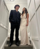 White A Line Long Prom Dress Formal Evening Dress, HZ0319