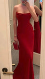 Red Sheath Long Prom Dress Formal Evening Dress, HZ0319