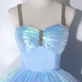 Fairy Spaghetti Strap Sweet 16 Birthday Party Gown Sparkly Formal Prom Dress HZ0319