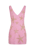 Retro Pink Sparkling Sequin V-neck Bodycon Homecoming Dress Party Dress HZ0319