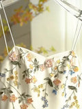 Vintage Beige Spaghetti Strap Floral Applique Design Elegant A-Line Evening Dress Prom Dress HZ0319