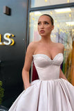 Retro Light Pink Sweetheart Strapless Design A-line Satin Party Dress Homecoming Dress HZ0319