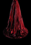 Wine Red Strapless A-Line Satin Long Prom Dress Vintage Evening Dresses, HZ0319