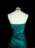 Retro Green Strapless Mermaid Beading Ruffles Vintage Long Evening Party Dress, HZ0319