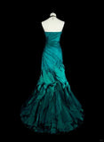 Retro Green Strapless Mermaid Beading Ruffles Vintage Long Evening Party Dress, HZ0319