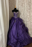 Purple Sweetheart A-Line Beading Chiffon Vintage Long Prom Dress Evening Gown, HZ0319