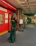 Green Strapless Mermaid Beading Long Prom Dress Formal Party Dress, HZ0319