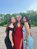 Shiny Blue Straps Sheath Sequins Long Formal Prom Dress Party Dress, HZ0319