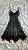 Spaghetti Straps Blue Chiffon Beading Vintage Midi Party Dress Evening Dresses, HZ0319